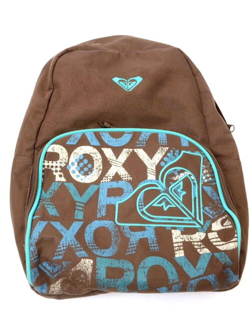 ROXY Brown Blue Girls Backpack School Bag Logo Preppy Cheerleader Surfer - Picture 1 of 8